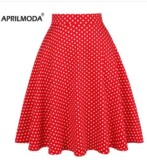 50's Style High Waist Rockabilly Cotton Swing Skirts in Multiple Prints