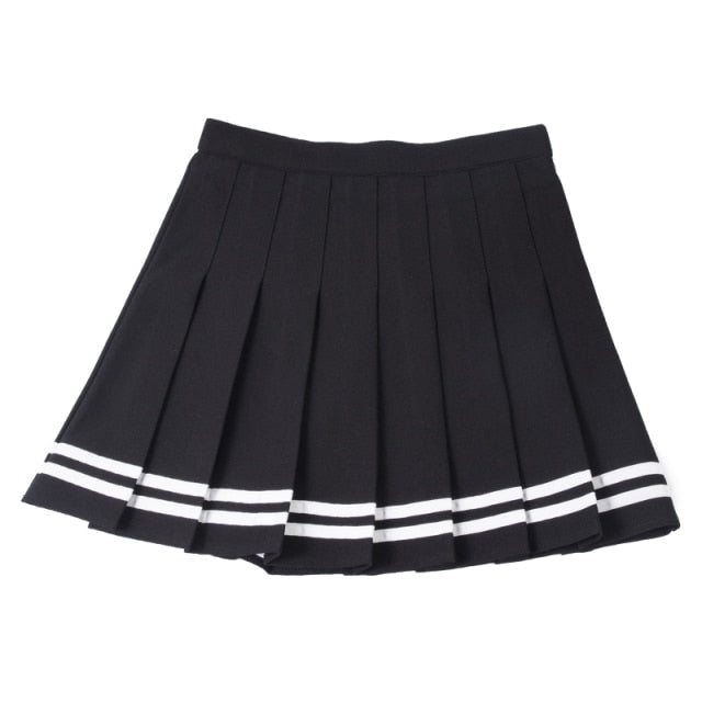 High-waisted Striped Mini Skirts