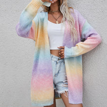Rainbow Tie-dye Mid-length Knitted Cardigans (Multiple colorways)