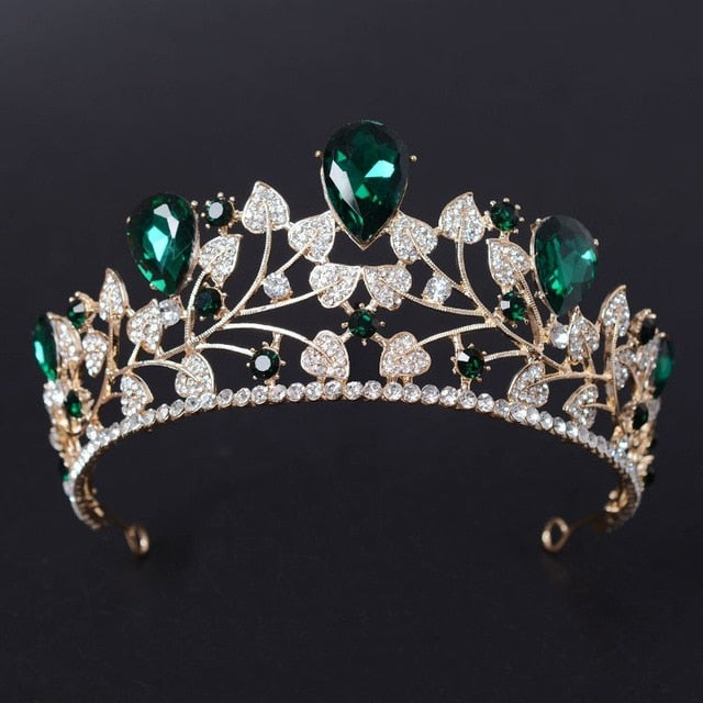 Magnificent Leaf & Gemstone Tiaras in 7 colors