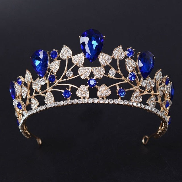 Magnificent Leaf & Gemstone Tiaras in 7 colors