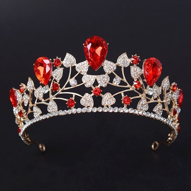 Magnificent Leaf & Gemstone Tiaras in 7 colors