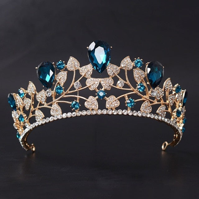 Magnificent Leaf & Gemstone Tiaras in 7 colors