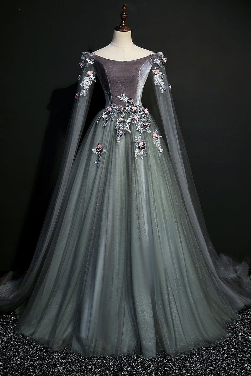 Dark Grey 18th Century Inspired Rococo Gown