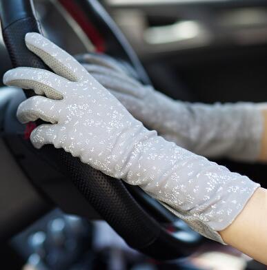 Vintage Roses & Lace Cotton Anti-UV Slip-resistant Wrist Length Driving Gloves (22 Styles)