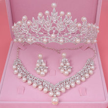 Crystal & Pearl Bridal or Quinceanera Costume Jewelry Sets (Tiara, Necklace & Earrings)
