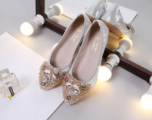 Comfortable Luxury Rhinestone Embellished Ballerina Flats