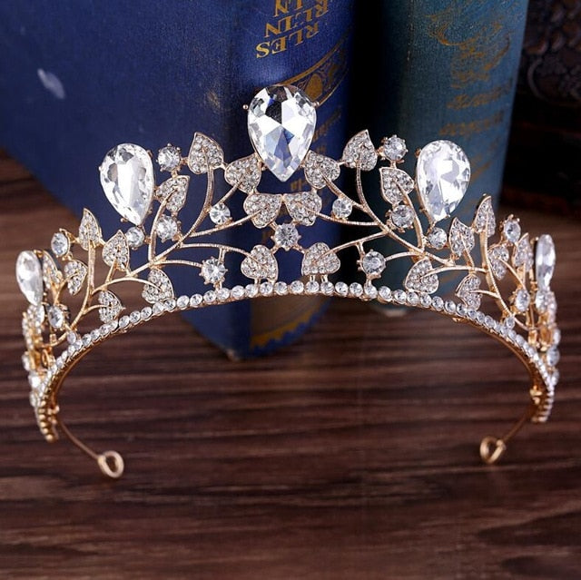 Magnificent Leaf & Gemstone Tiaras in 7 colors