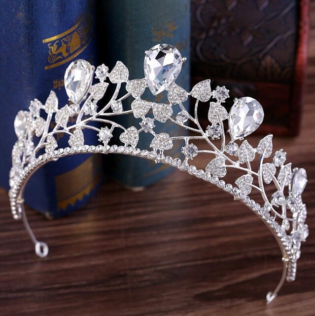 Magnificent Leaf & Gemstone Tiaras in 7 colors