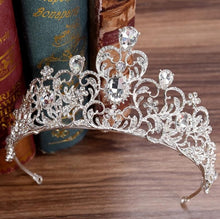 Stunning Rose Gold or White Gold & Colorful Crystal Bridal Crown / Party Tiara (Multiple Colors)